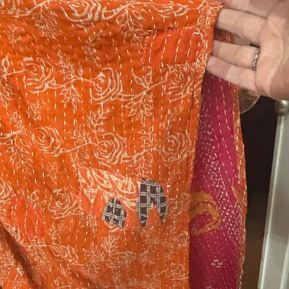 Elegant Orange and Black Midi Dress - Picture 2 of 9